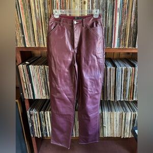 ASOS maroon straight leg pants
